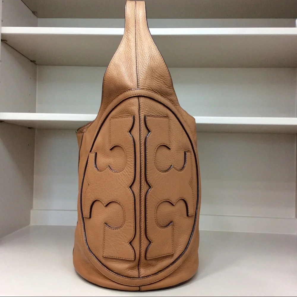 Authentic Rare Tory Burch All T Hobo Shoulder Bag Leather Purse Handbag - Picture 6 of 17